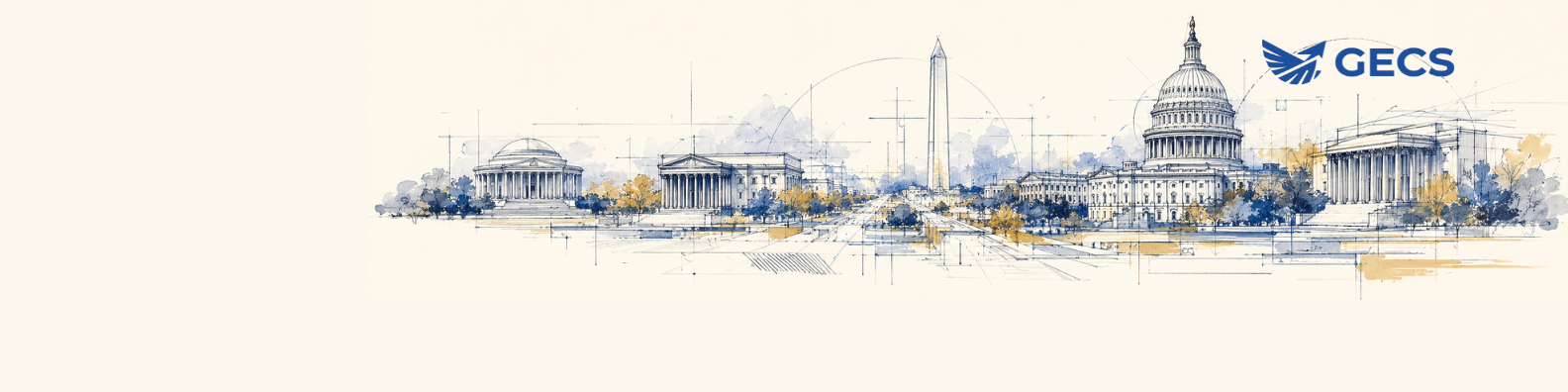 Washington DC federal buildings illustration